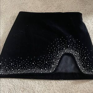 Zara Black Mini Skirt with Rhinestone Accents